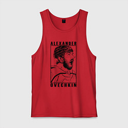 Майка мужская хлопок АЛЕКСАНДР ОВЕЧКИН ALEXANDER OVECHKIN, цвет: красный