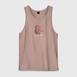 Майка мужская хлопок Dino Love you this much, цвет: пыльно-розовый