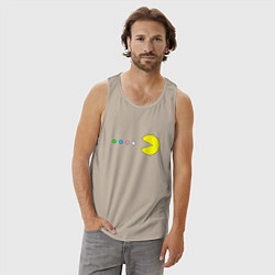 Майка мужская хлопок Pac - man Для пары, цвет: миндальный — фото 2