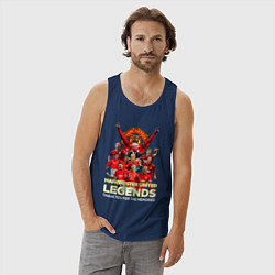 Майка мужская хлопок Легенды Манчестера Manchester United Legends, цвет: тёмно-синий — фото 2