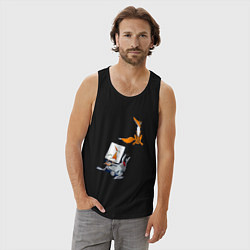 Майка мужская хлопок Художник так видит, цвет: черный — фото 2