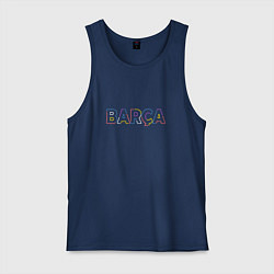 Майка мужская хлопок FC Barcelona - Multicolor 2022 Barca, цвет: тёмно-синий