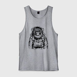Майка мужская хлопок Monkey Astronaut, цвет: меланж