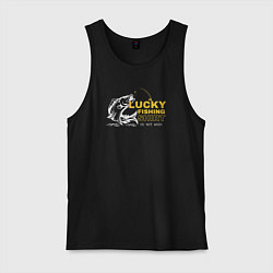 Мужская майка Счастливая рыбацкая футболка не стирать