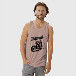 Майка мужская хлопок Motorcycle Cool rider, цвет: пыльно-розовый — фото 2