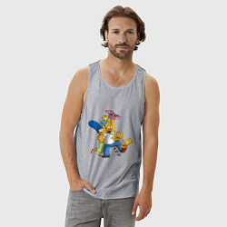 Майка мужская хлопок Simpsons donuts, цвет: меланж — фото 2