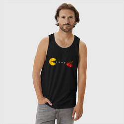 Майка мужская хлопок Pac-man 8bit, цвет: черный — фото 2