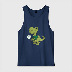 Майка мужская хлопок Volleyball Dinosaur, цвет: тёмно-синий