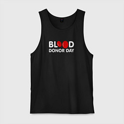 Майка мужская хлопок Blood Donor Day, цвет: черный