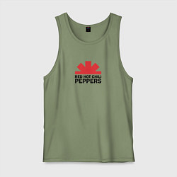Майка мужская хлопок Red Hot Chili Peppers с половиной лого, цвет: авокадо