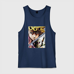 Майка мужская хлопок Джорно Джованна из ДжоДжо, цвет: тёмно-синий