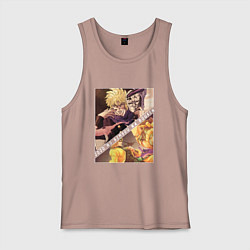 Майка мужская хлопок Дио Брандо из ДжоДжо, цвет: пыльно-розовый