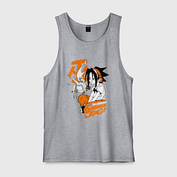 Майка мужская хлопок ШАМАН КИНГ SHAMAN KING ЙО, цвет: меланж