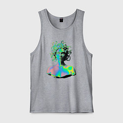 Майка мужская хлопок Gorgon Medusa Vaporwave Neon, цвет: меланж