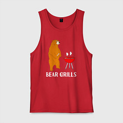 Майка мужская хлопок Bear Grills Беар Гриллс, цвет: красный