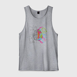 Майка мужская хлопок Два полушария мозга, цвет: меланж