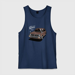 Майка мужская хлопок Ретро - автомобиль Классика, цвет: тёмно-синий