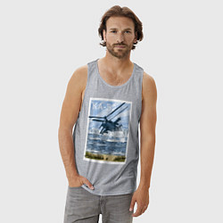 Майка мужская хлопок Вертолет КА-52, цвет: меланж — фото 2