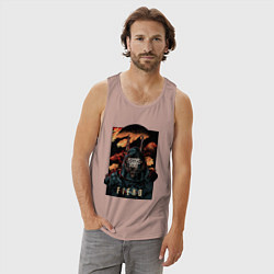 Майка мужская хлопок Curse Of Anubis, цвет: пыльно-розовый — фото 2