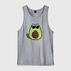 Майка мужская хлопок Avo cat o в очках, цвет: меланж