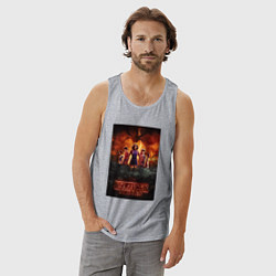 Майка мужская хлопок Очень странные дела, персонажи, цвет: меланж — фото 2