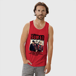 Майка мужская хлопок SUM 41 PIECES, цвет: красный — фото 2