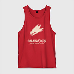 Майка мужская хлопок Саламандры лого винтаж, цвет: красный