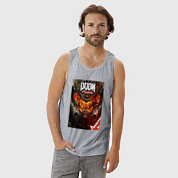 Майка мужская хлопок Doom eternal - poster, цвет: меланж — фото 2