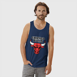 Майка мужская хлопок Chicago Bulls, цвет: тёмно-синий — фото 2