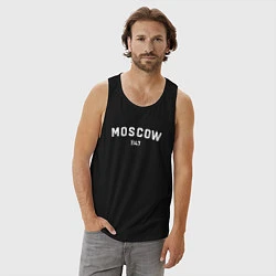 Майка мужская хлопок MOSCOW 1147, цвет: черный — фото 2