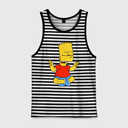 Мужская майка Барт Симпсон - сидит со скрещенными пальцами