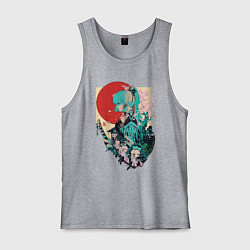 Майка мужская хлопок Аяка самурай - Геншин Импакт, цвет: меланж