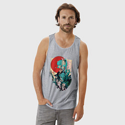 Майка мужская хлопок Аяка самурай - Геншин Импакт, цвет: меланж — фото 2