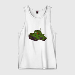 Майка мужская хлопок Самый обычный танк, цвет: белый