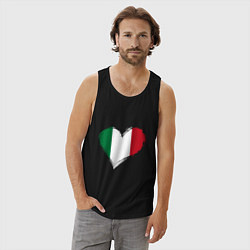 Майка мужская хлопок Сердце - Италия, цвет: черный — фото 2