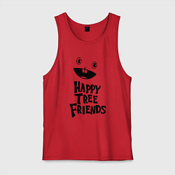 Майка мужская хлопок Happy Three Friends - LOGO, цвет: красный