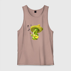 Майка мужская хлопок Поющий кактус, цвет: пыльно-розовый