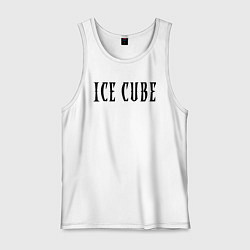 Майка мужская хлопок Ice Cube - logo, цвет: белый
