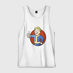 Майка мужская хлопок Vault boy like, цвет: белый