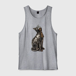 Мужская майка Металлическая статуэтка кошки