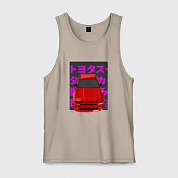 Майка мужская хлопок Supra A70 MK3 JDM, цвет: миндальный