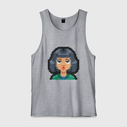 Майка мужская хлопок Pixel girl, цвет: меланж