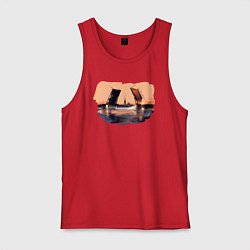 Мужская майка Закат в Питере