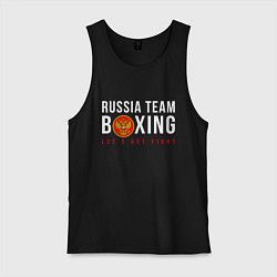 Майка мужская хлопок Boxing national team of russia, цвет: черный