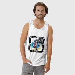 Майка мужская хлопок Джон Сильвер прогуливается вдоль берега, цвет: белый — фото 2