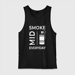 Майка мужская хлопок Smoke Mid Everyday, цвет: черный