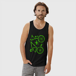 Майка мужская хлопок Детали велосипеда, цвет: черный — фото 2