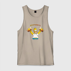 Майка мужская хлопок Homer & Beer, цвет: миндальный