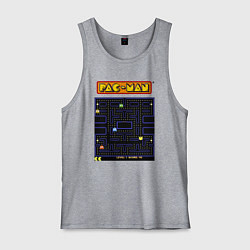 Майка мужская хлопок Pac-Man на ZX-Spectrum, цвет: меланж