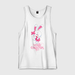 Мужская майка Cute bunny, merry Christmas